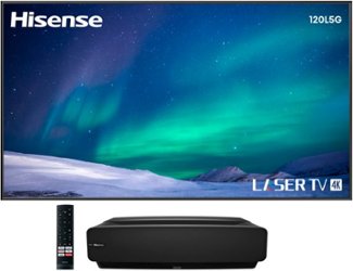 Hisense - L5G Laser TV Ultra Short Throw Projector with 120" ALR Screen, 4K UHD, 2700 Lumens, HDR10, Android TV - Black - Front_Zoom