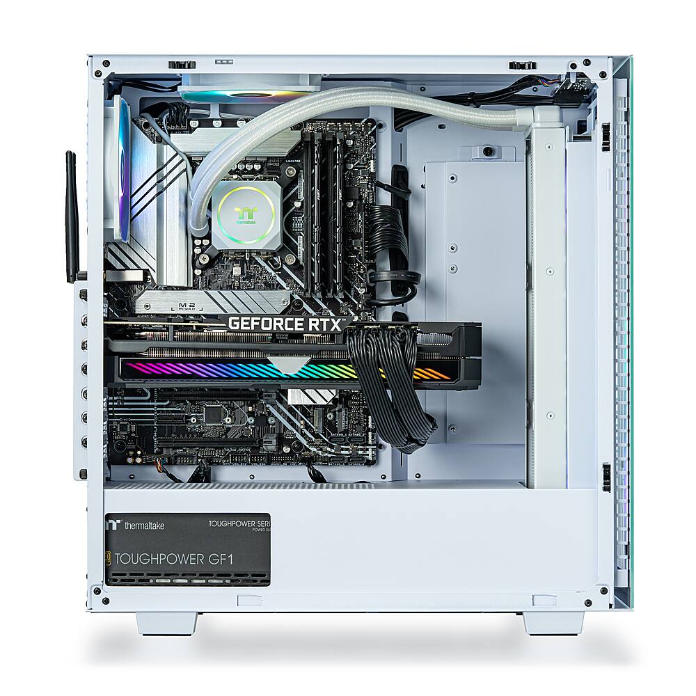 Left View: Thermaltake - Avalanche i380T Gaming Desktop - Intel Core i9-12900KF - 32GB Memory - NVIDIA GeForce RTX 3080 Ti - 1TB NVMe M.2
