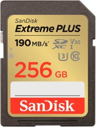 SanDisk - Extreme PLUS 256GB SDXC UHS-I Memory Card - Front_Zoom