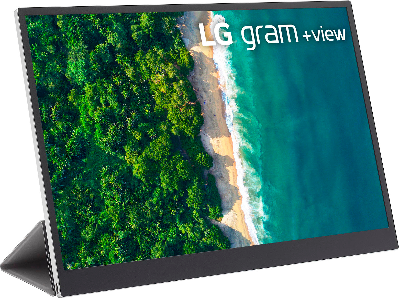 Angle View: ASUS - ZenScreen GO 15.6" IPS LCD FHD Monitor (USB, Micro-HDMI) - Black
