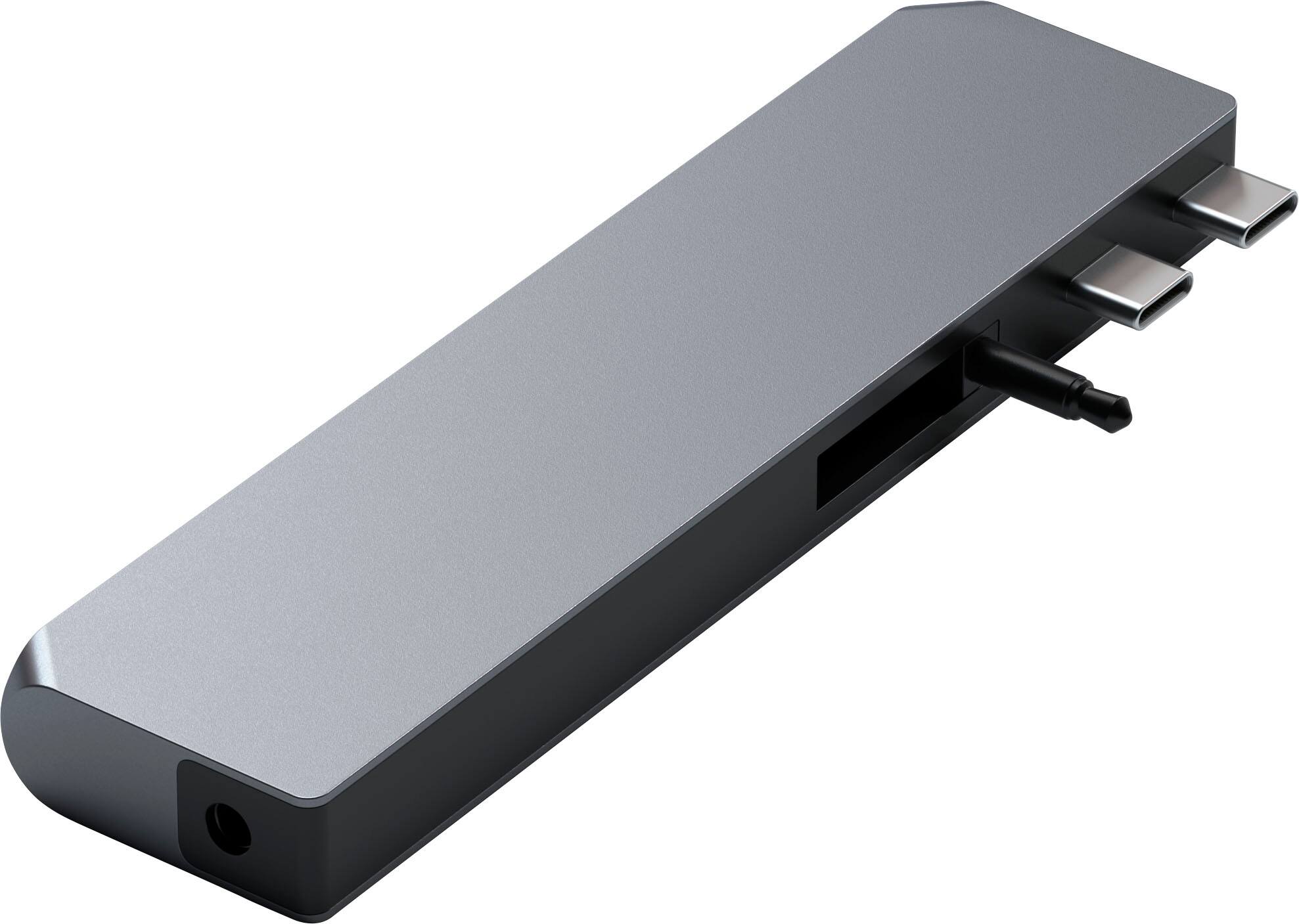 Angle. Satechi - USB-C Pro Hub Max Adapter - Space Gray.