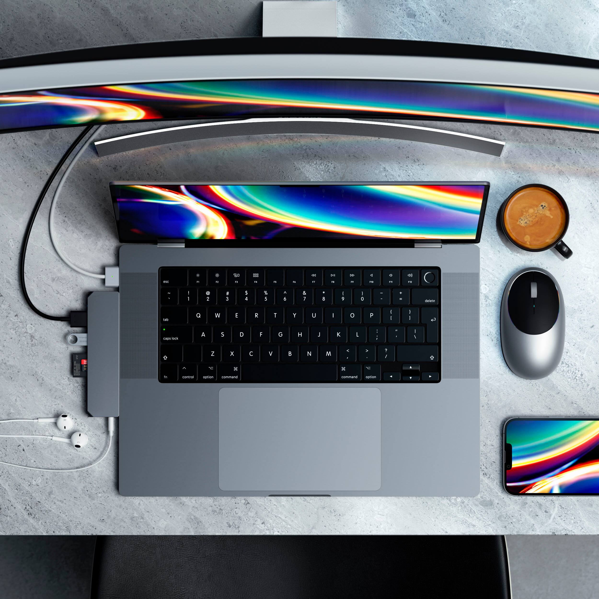 Alt View 14. Satechi - USB-C Pro Hub Max Adapter - Space Gray.