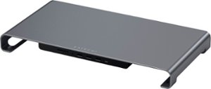 Satechi - USB-C Monitor Stand Hub XL w/1 USB-C, 3 USB 3.0, SD/ MicroSD ports, and 3.5mm audio for iMac, MacBook, Windows laptops - Space Gray - Front_Zoom