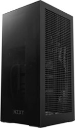 NZXT - H1 SFF Mini ITX Mini Tower Case with PSU, AIO, Fan Controller and PCIE Extender - Black - Front_Zoom