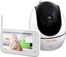 Rexing - 4.5" Video Baby Monitor w/ Night Vision and Two-way Talking - White - Front_Zoom