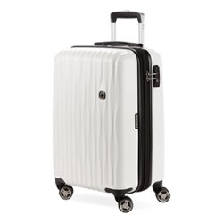 SwissGear - Energie 20" Carry On Spinner Suitcase with USB - White - Front_Zoom