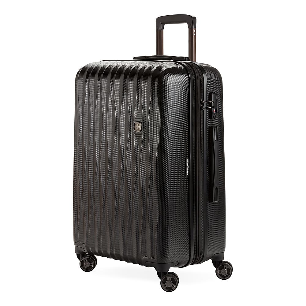 Front. SwissGear - Energie 28" Expandable Spinner Suitcase - Black.