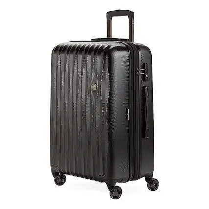 Front. SwissGear - Energie 28" Expandable Spinner Suitcase - Black.