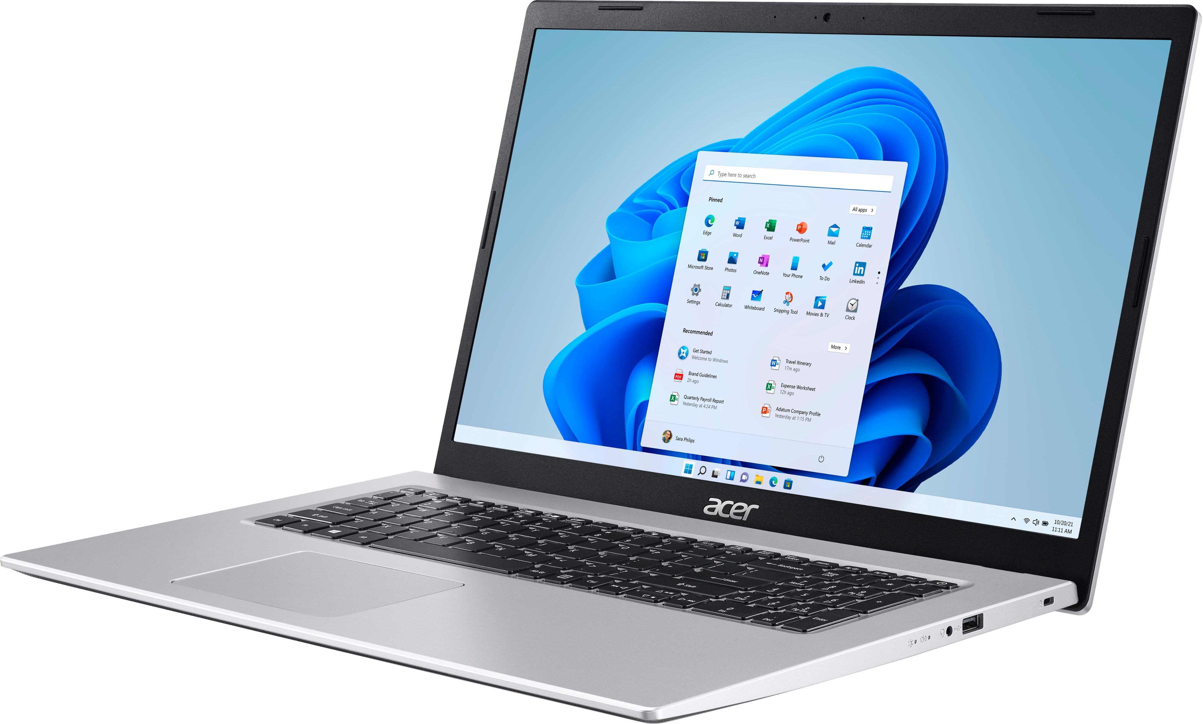 Acer – Aspire 3 – 17.3″ HD+ Laptop – 11th Gen Intel Core i3-1115G4 – 8GB Memory – 256GB SSD – Pure Silver