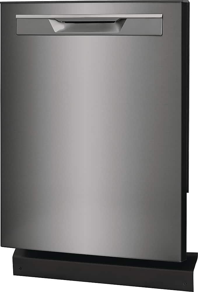 Angle. Frigidaire - Gallery 24" Built-In Dishwasher, 49dba - Black Stainless Steel.