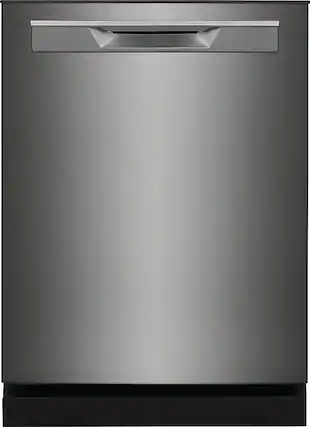 Front. Frigidaire - Gallery 24" Built-In Dishwasher, 49dba - Black Stainless Steel.