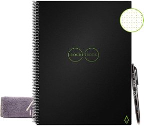 Rocketbook - Core Smart Reusable Notebook Dot-Grid 8.5" x 11" - Infinity Black - Front_Zoom