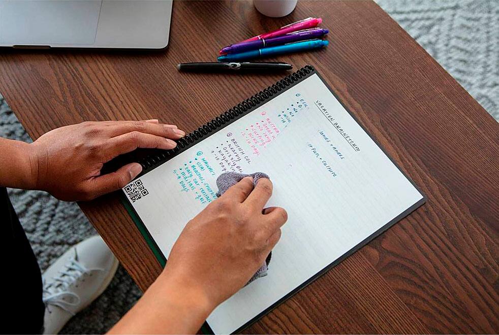 Alt View 17. Rocketbook - Core Smart Reusable Notebook Dot-Grid 8.5" x 11" - Infinity Black.