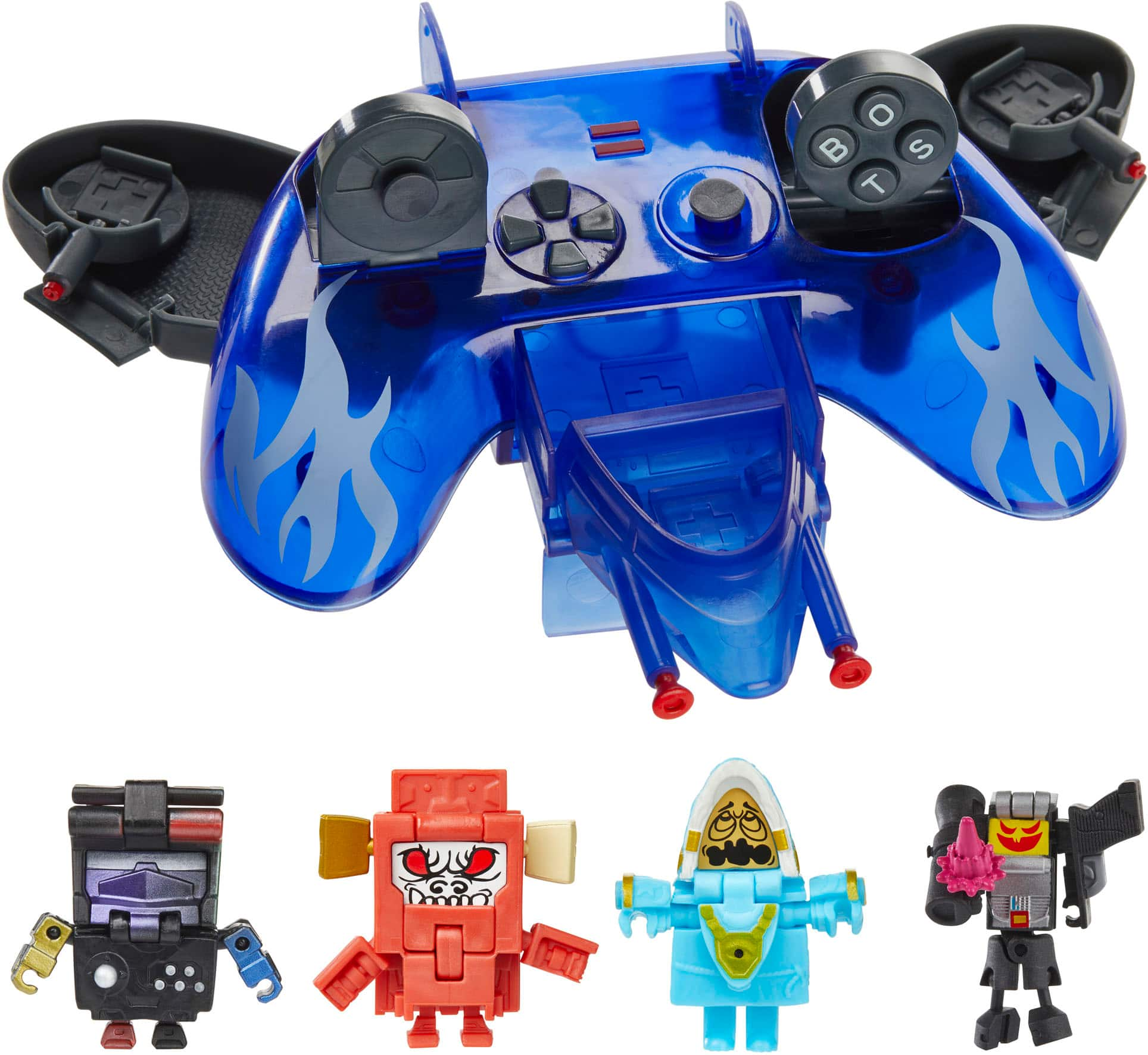 Left View: Transformers BotBots Ruckus Rally Racer-Roni & Outta Controller Multipack