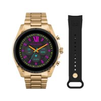 Michael Kors - Gen 5E MKGO White Silicone Smartwatch 43mm - Gold, Black - Front_Zoom
