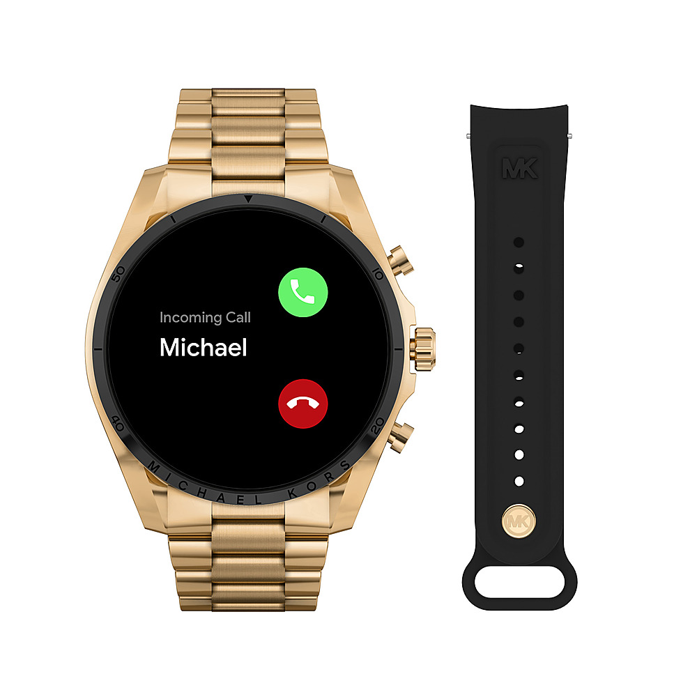 Michael Kors Gen 5E MKGO White Silicone Smartwatch 43mm Gold, Black  MKT5138V - Best Buy