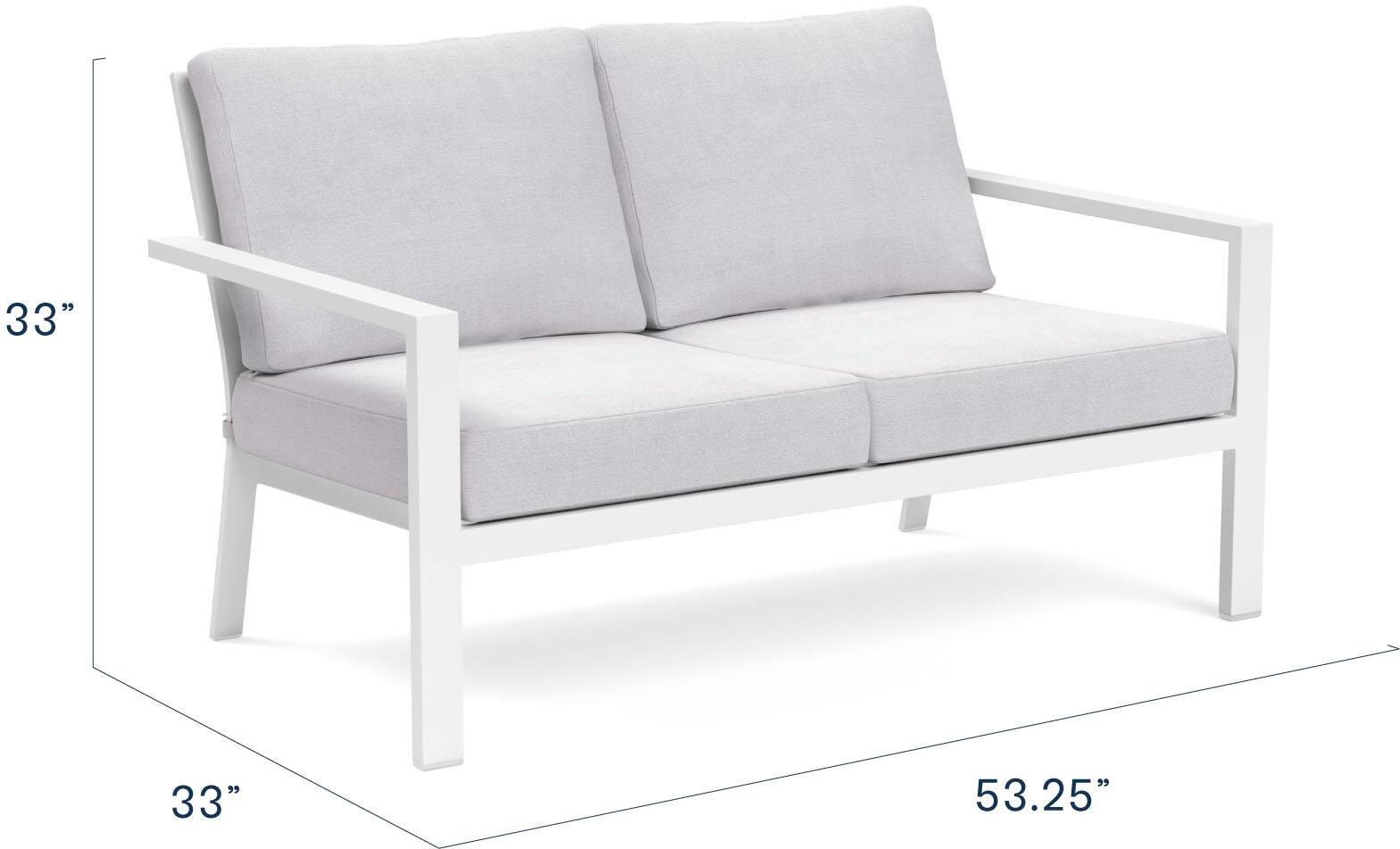 Best Buy Yardbird® Luna Outdoor Loveseat Silver LU110SIL