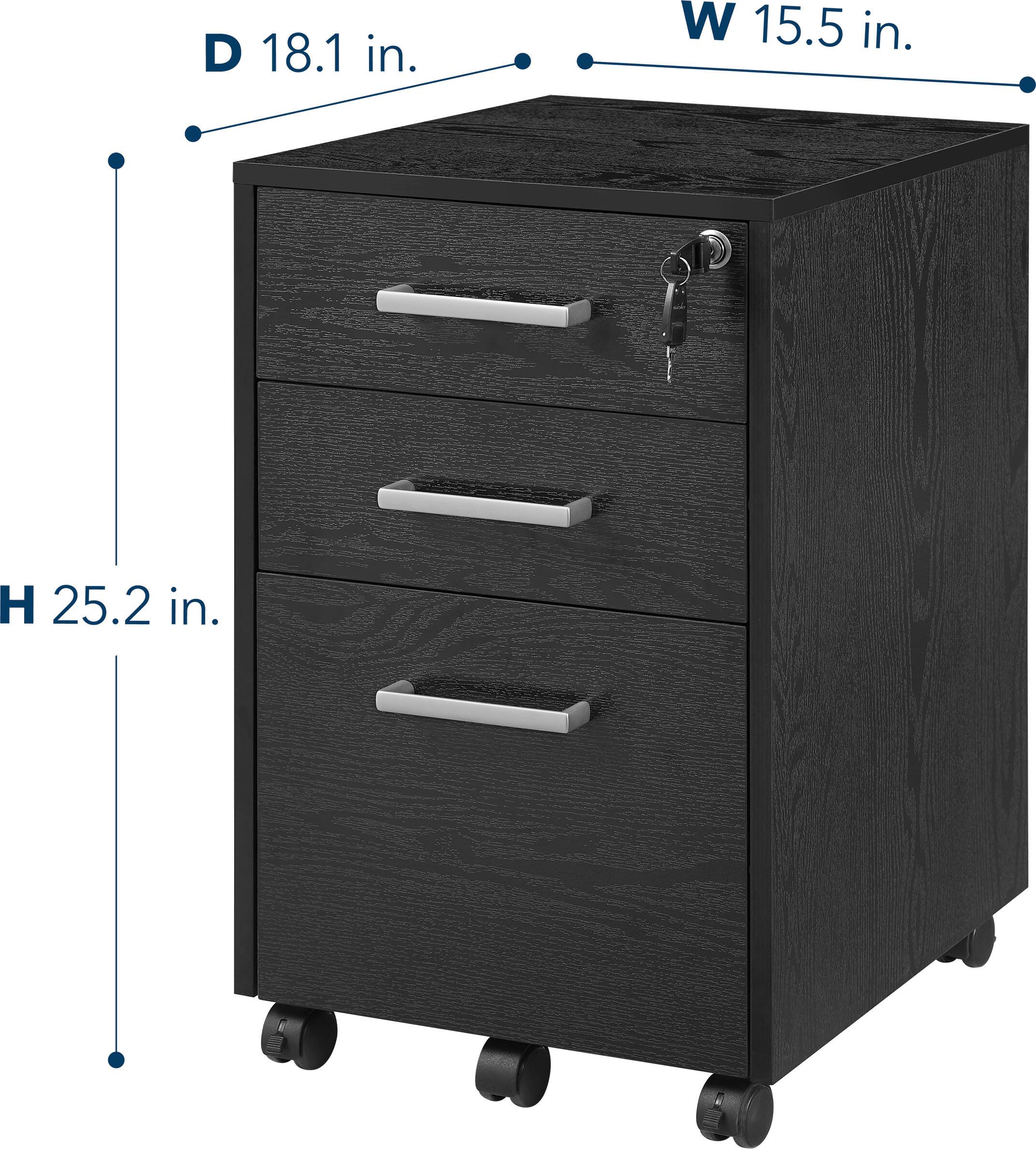 Alt View 16. Insignia™ - 3-Drawer File Cabinet - Black.