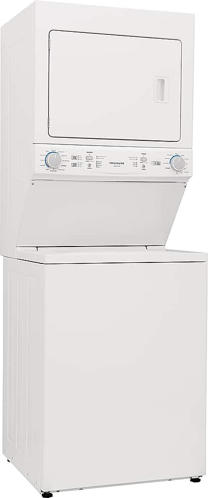 Left. Frigidaire - 3.9 Cu. Ft Washer and 5.5 Cu. Ft. Electric Dryer Laundry Center with Long Vent - White.