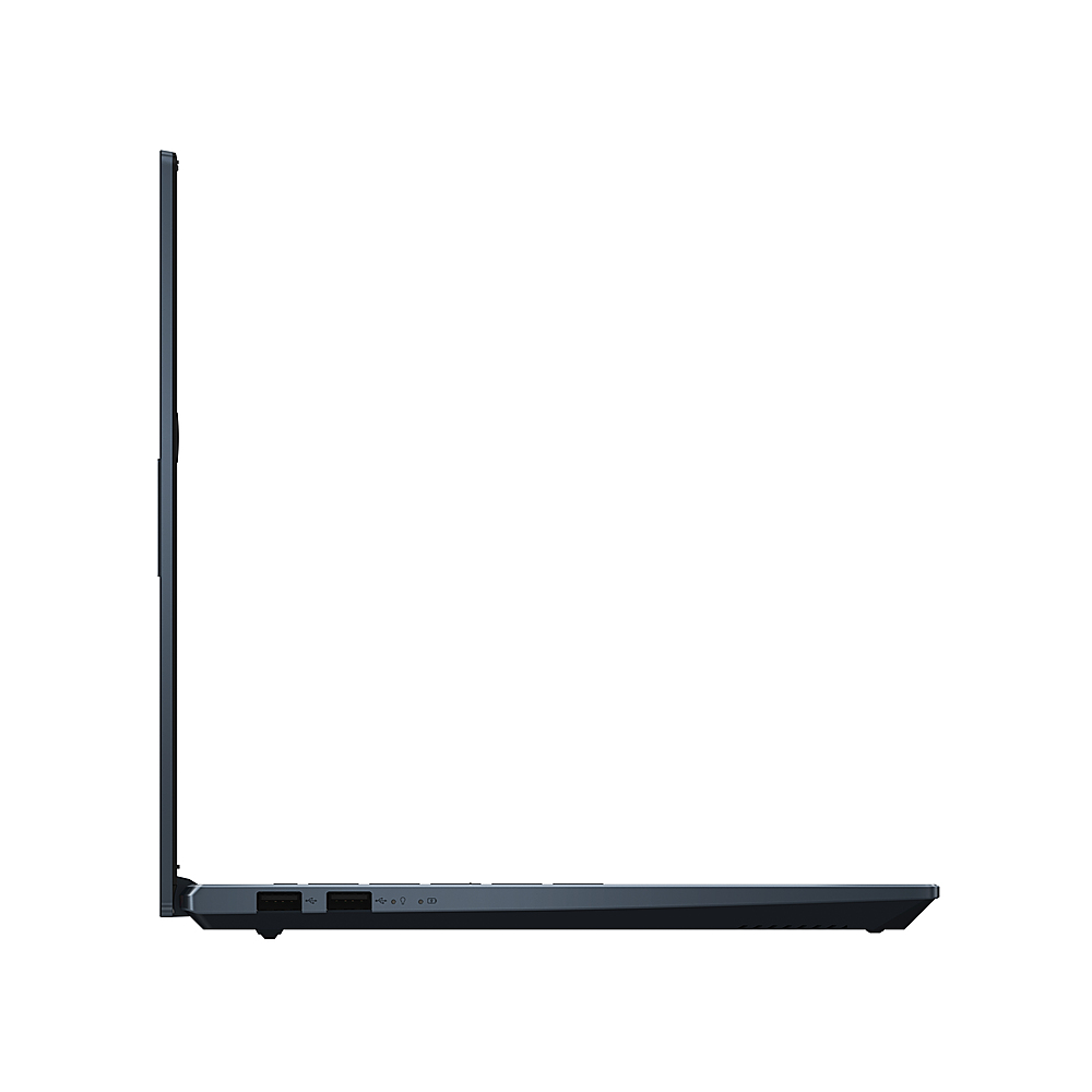 Angle View: ASUS - VivoBook Pro 14 OLED Laptop, 14” OLED, Intel Core i5-11300H, Iris Xe, 8GB, 256GB, Windows 11 - Blue