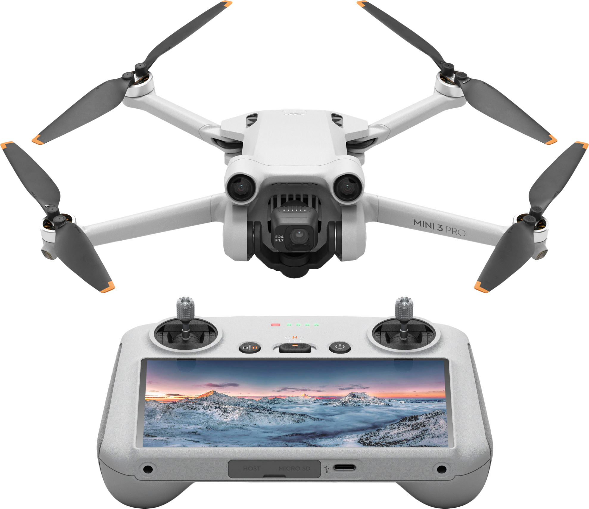 DJI - Mini 3 Pro and Remote Control with Built-in Screen - Gray