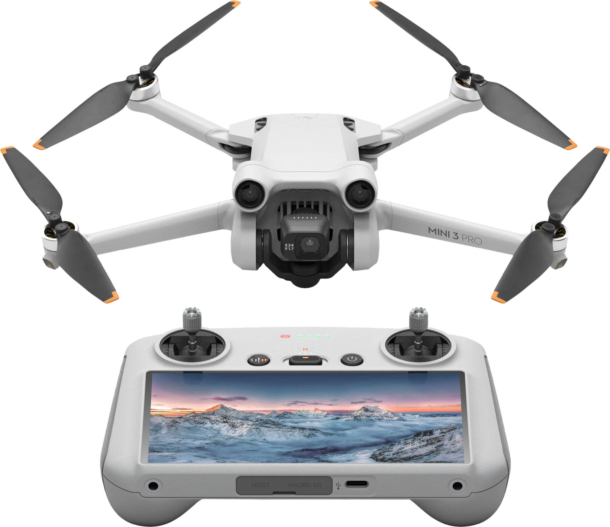 DJI - Mini 3 Pro Drone and Remote Control with Built-in Screen (DJI RC) - Gray