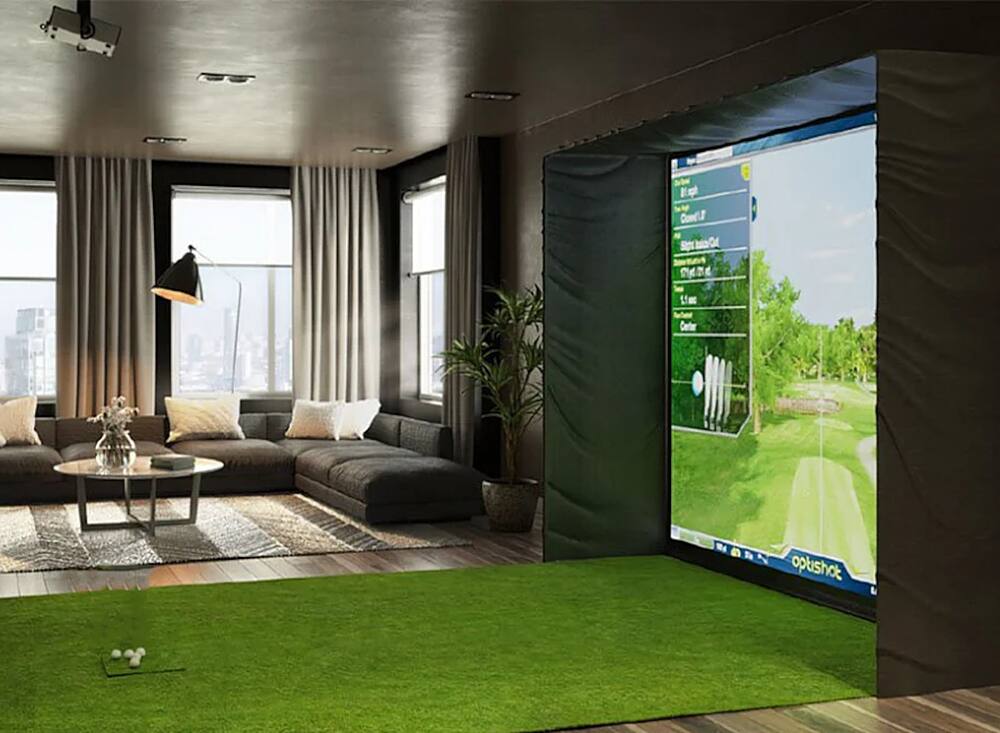 Optishot Optishot2 Golf Simulator Pro Bundle Includes Projector Screen Pro Bay Infared