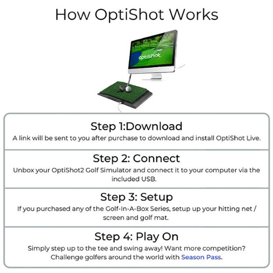 OptiShot - Golf In a Box 4 - Golf Simulator (Includes projector, screen,  Pro Bay, infared sensor, mat, & net) - Multicolor