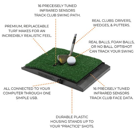 OptiShot - Golf In a Box 4 - Golf Simulator (Includes projector, screen,  Pro Bay, infared sensor, mat, & net) - Multicolor