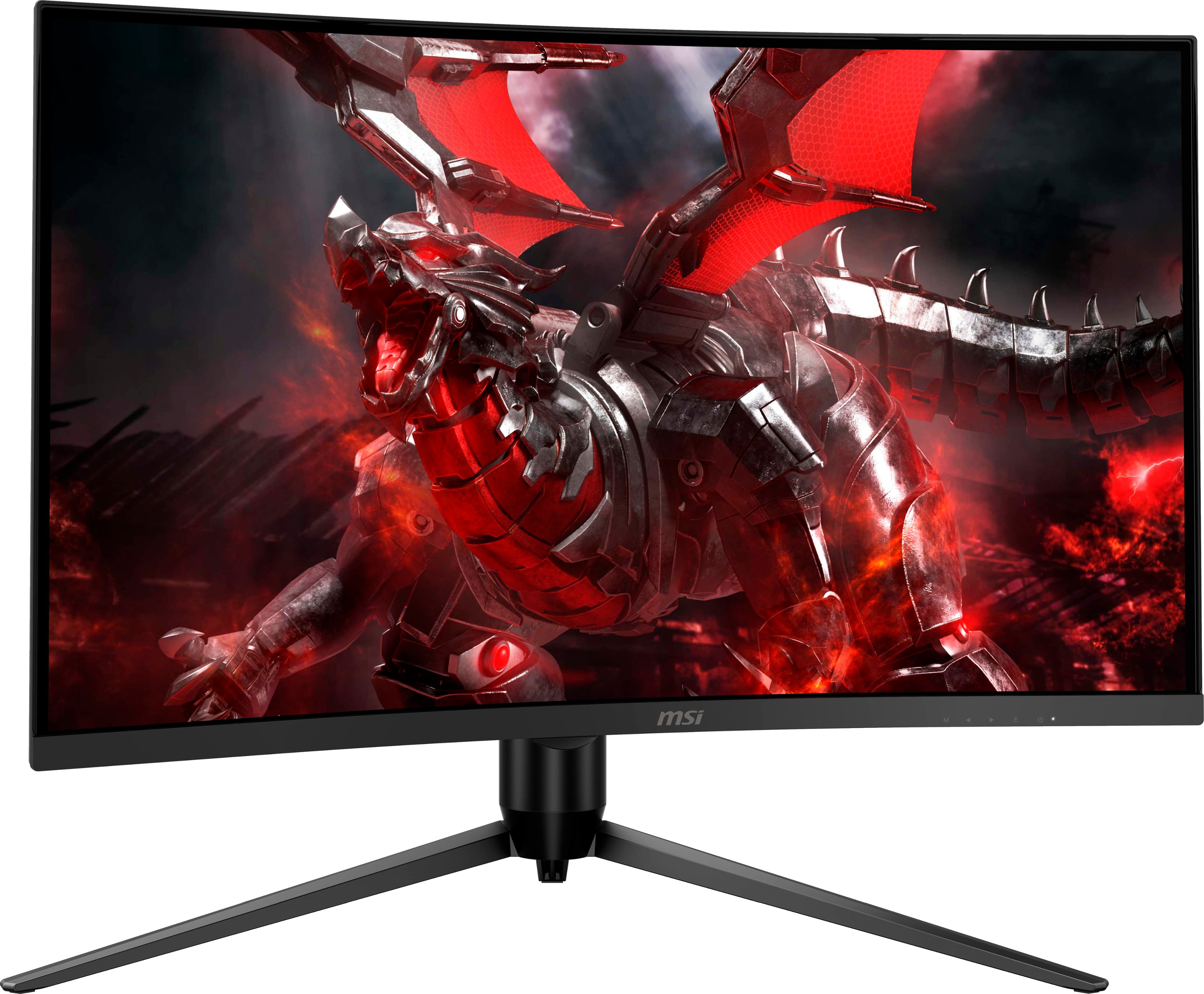 Angle View: MSI - Optix 27" LED Curved FHD FreeSync Monitor with Height, Tilt, Swivel (DisplayPort, HDMI) - Black