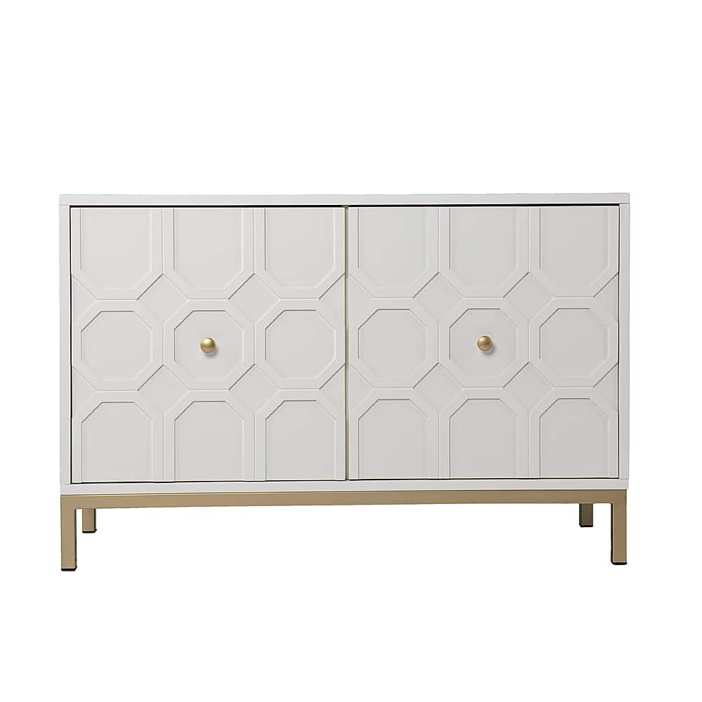 Left View: SEI Furniture - Gramdlynn Two-Door Accent Cabinet - White finish