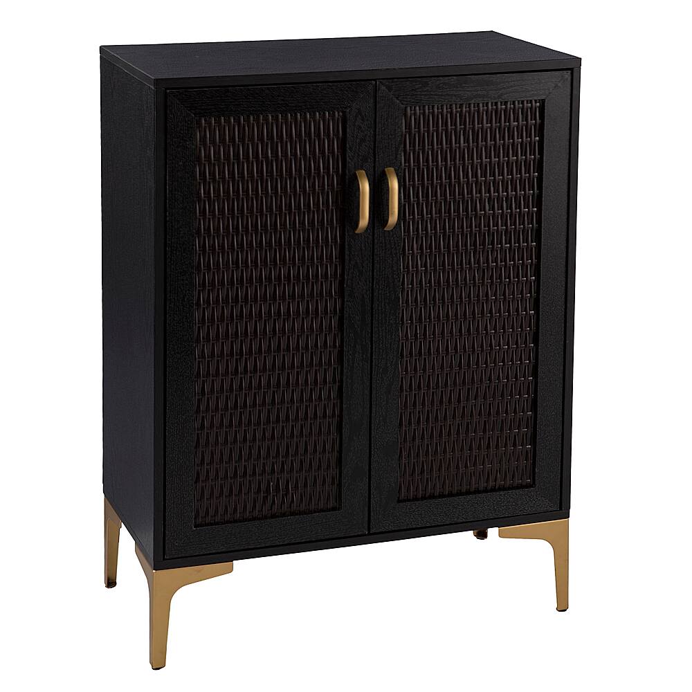 SEI Furniture Rolliston Two-Door Bar Cabinet Black and gold finish  HZ1141041 - Best Buy