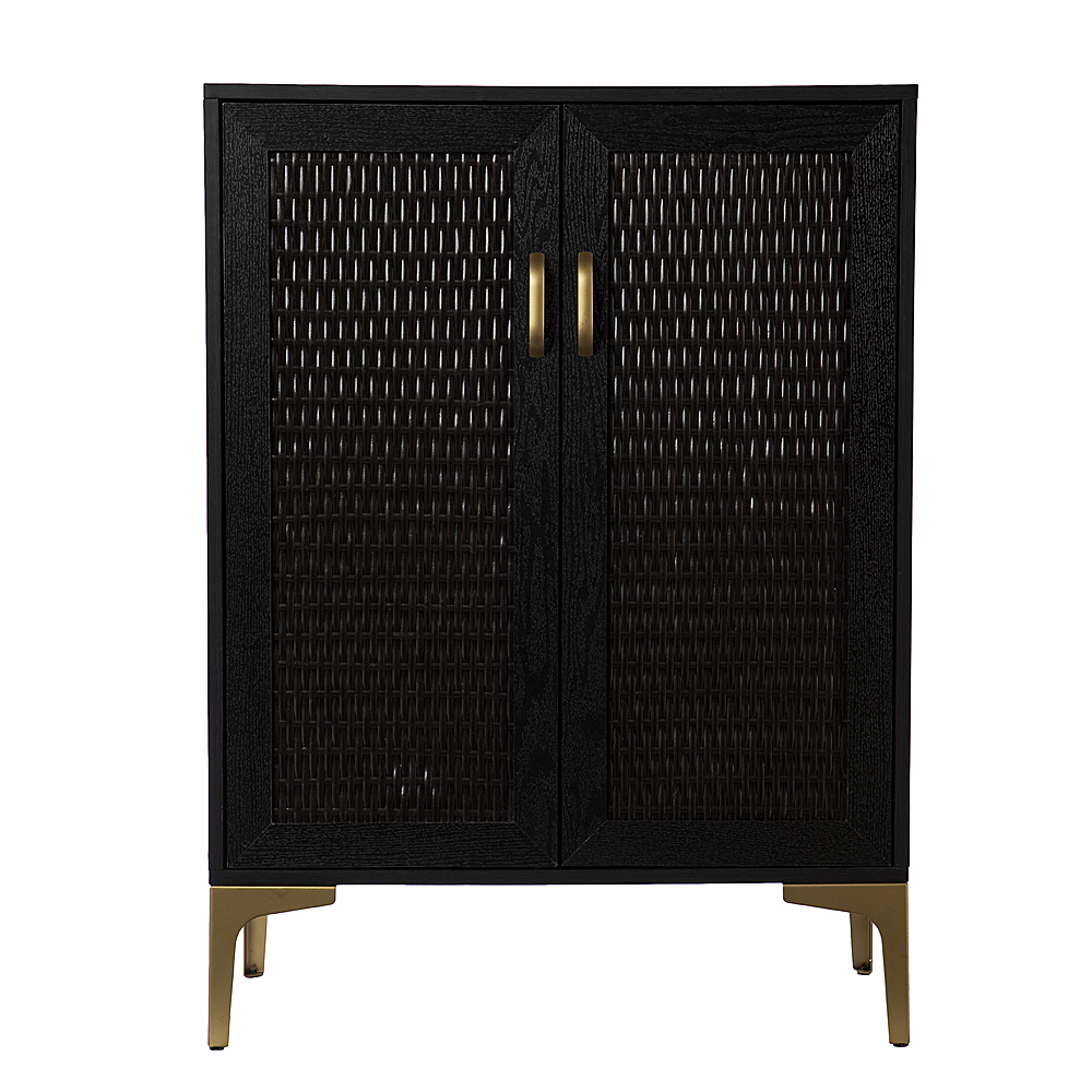 SEI Furniture Rolliston Two-Door Bar Cabinet Black and gold finish  HZ1141041 - Best Buy