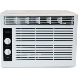 Whirlpool - 150 Sq.Ft. 5,000 BTU 115V Window-Mounted Air Conditioner with Dehumidifer - White - Front_Zoom