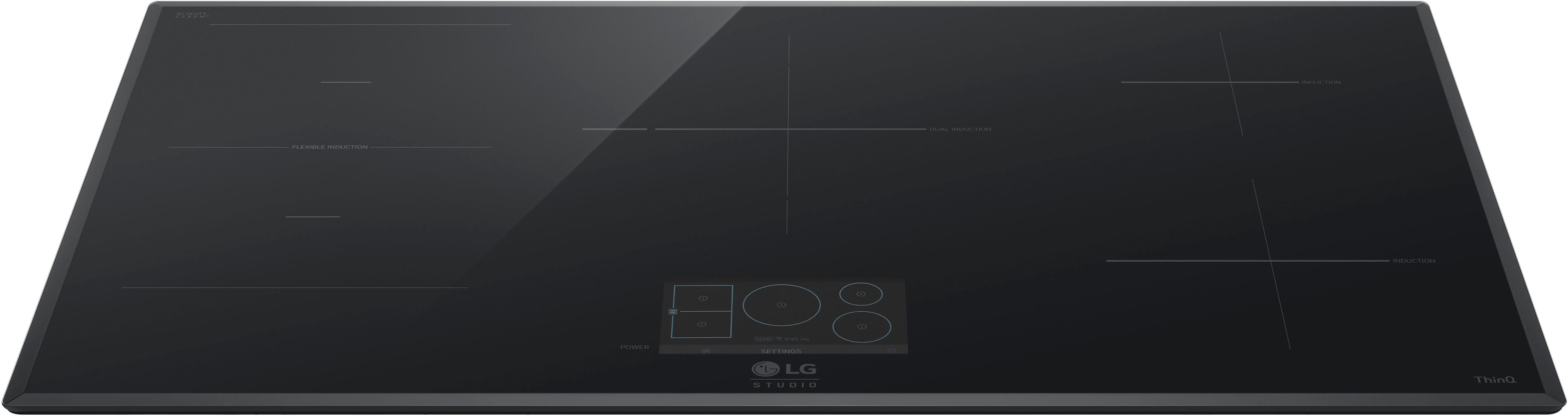Angle View: LG - STUDIO 36" Built-in Electric Induction Cooktop with 5 burners and Flex Cooking Zone - Black