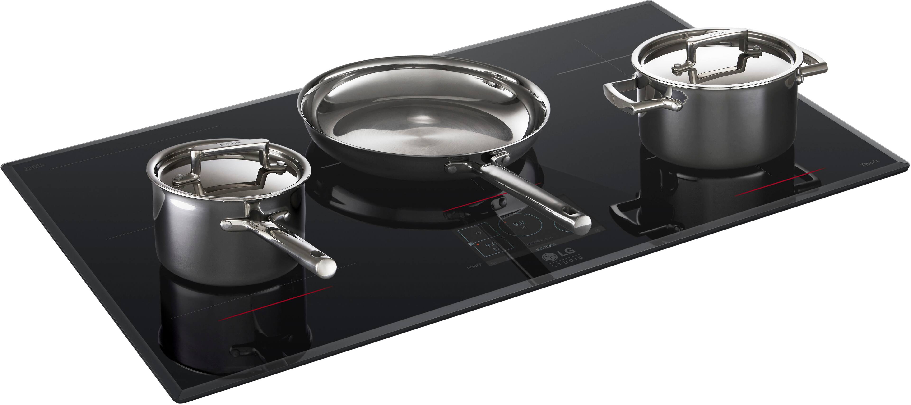 Alt View 14. LG - STUDIO 36" Smart Built-in Electric Induction Cooktop with 5 Elements and Flex Cooking Zone - Black.
