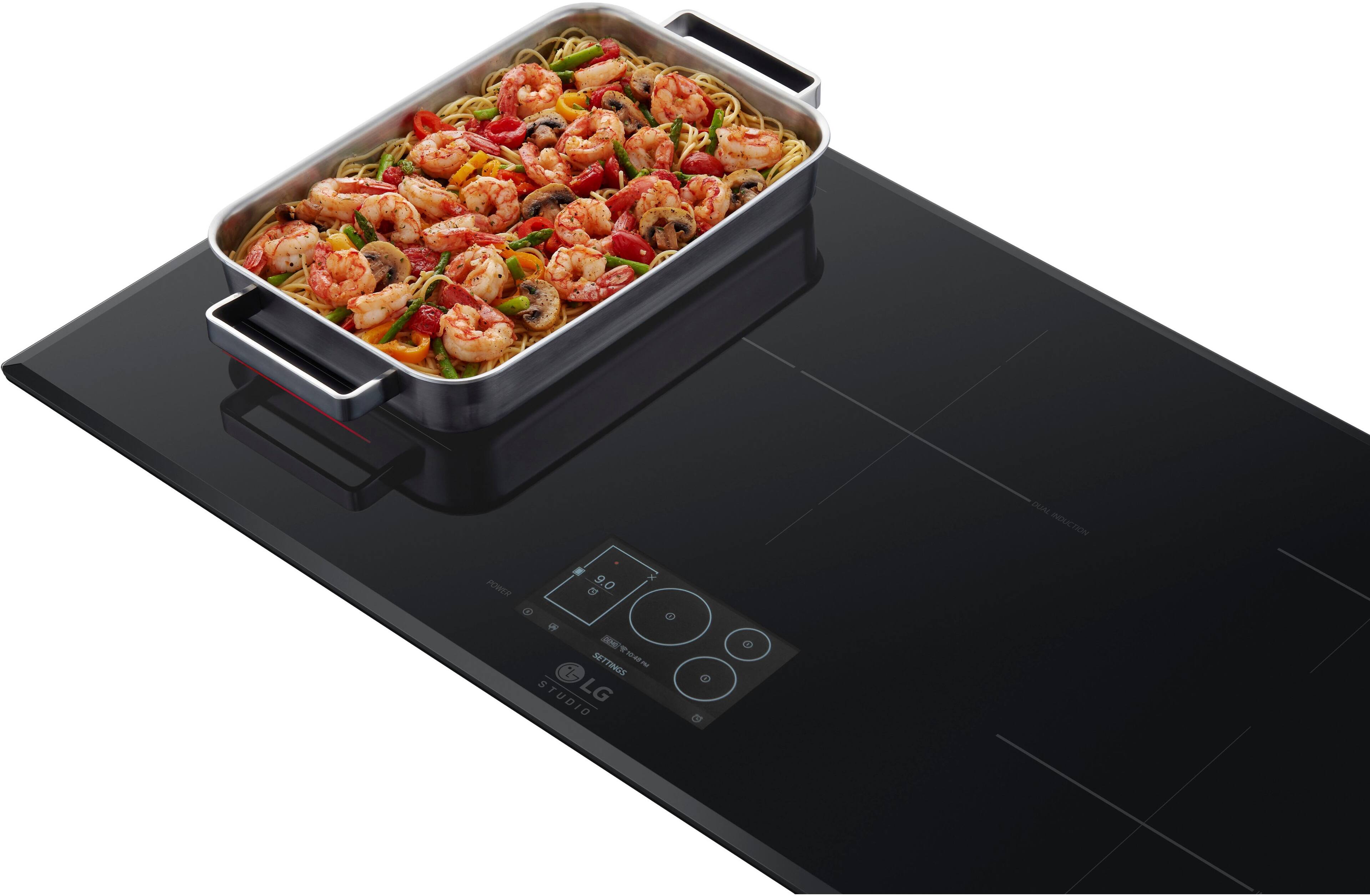 Alt View 16. LG - STUDIO 36" Smart Built-in Electric Induction Cooktop with 5 Elements and Flex Cooking Zone - Black.