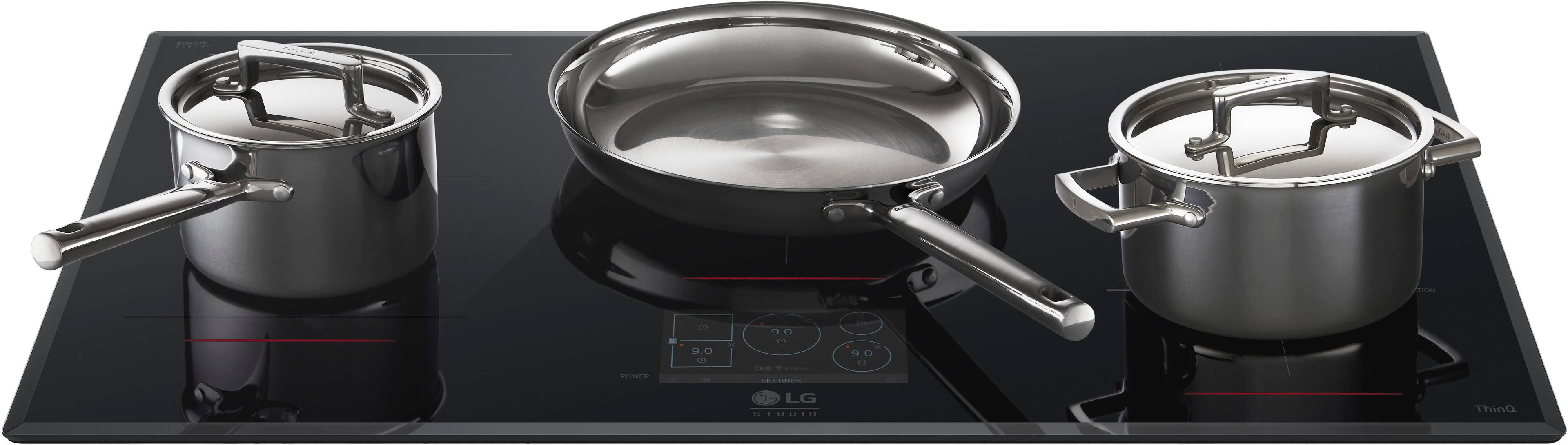 Alt View 17. LG - STUDIO 36" Smart Built-in Electric Induction Cooktop with 5 Elements and Flex Cooking Zone - Black.