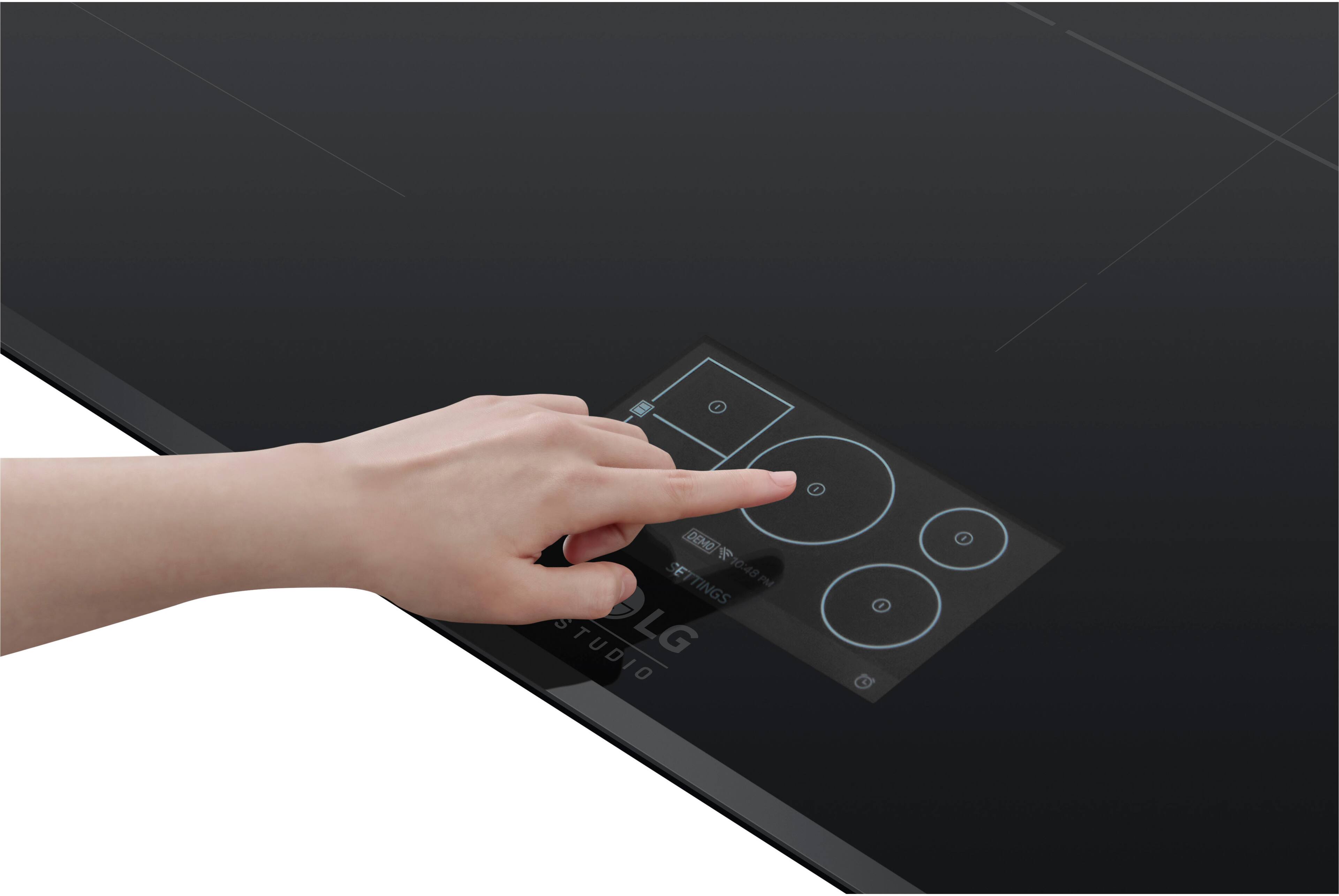 Alt View 19. LG - STUDIO 36" Smart Built-in Electric Induction Cooktop with 5 Elements and Flex Cooking Zone - Black.