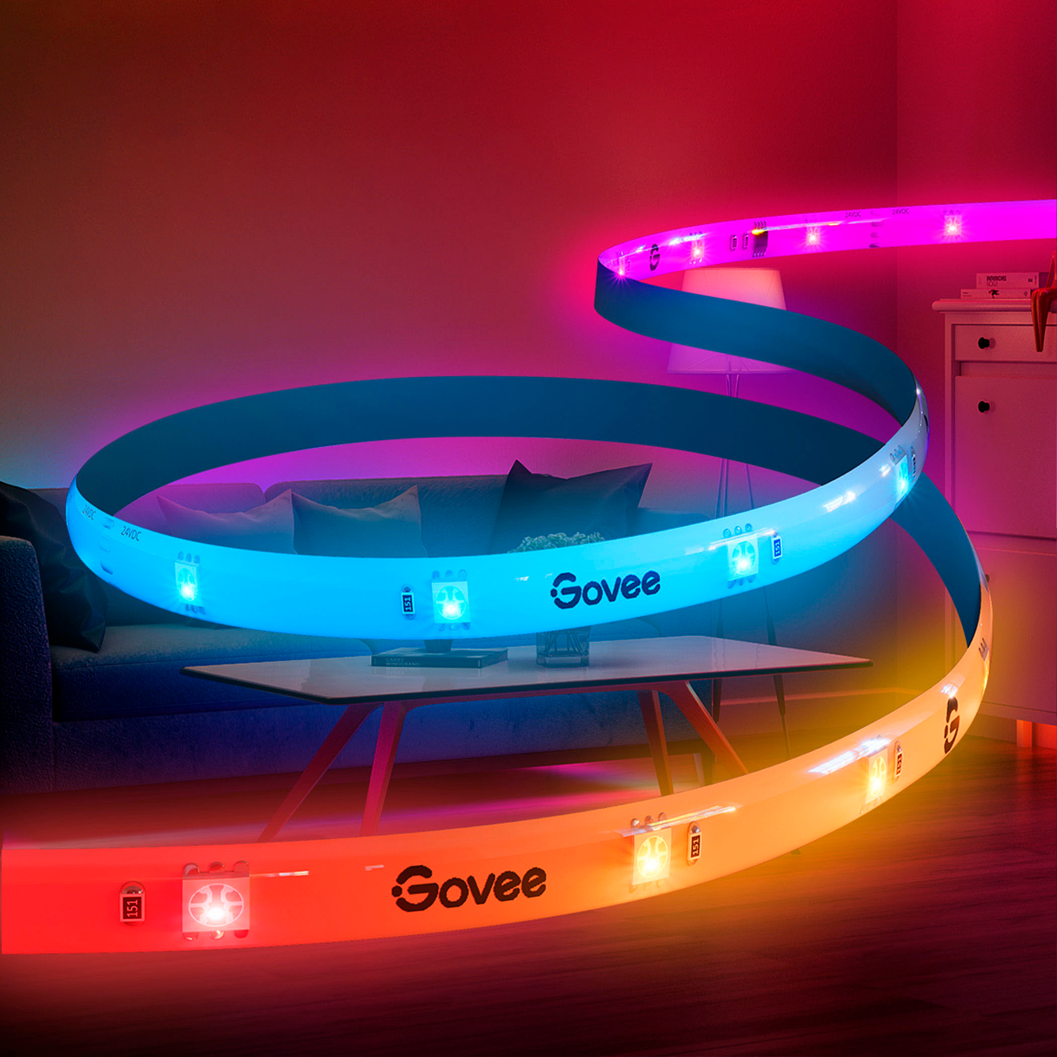 Govee Wi-Fi RGBIC LED Strip Light 25 feet Multi H619BAD1 - Best Buy