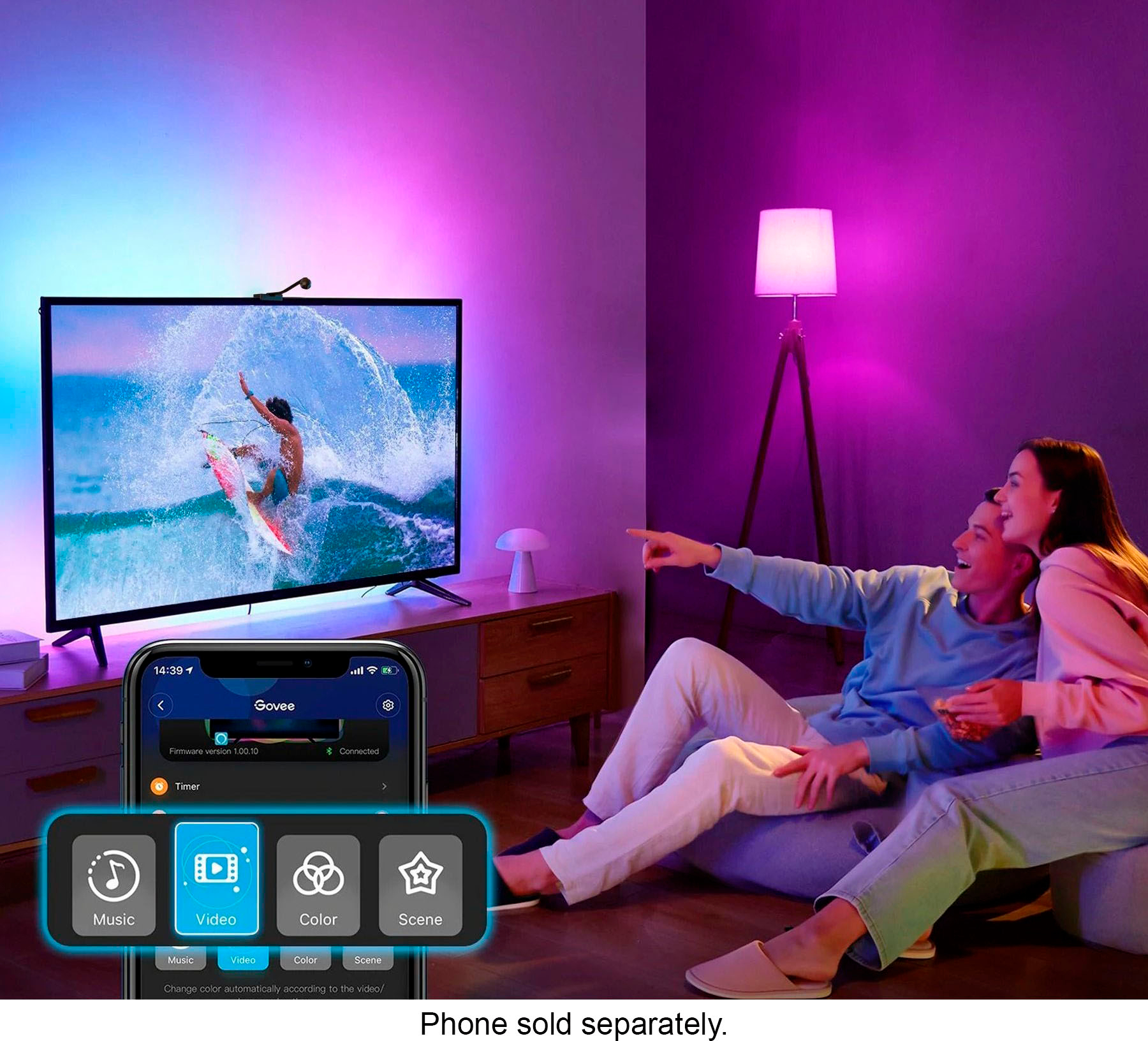 Govee RGBIC TV Backlight Kit 12.5 ft. Smart LED Strip Light with