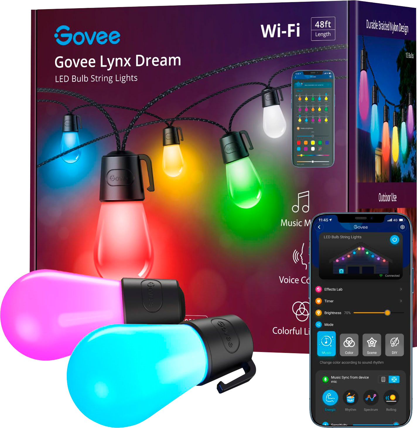 Govee Smart Outdoor String Lights 48ft