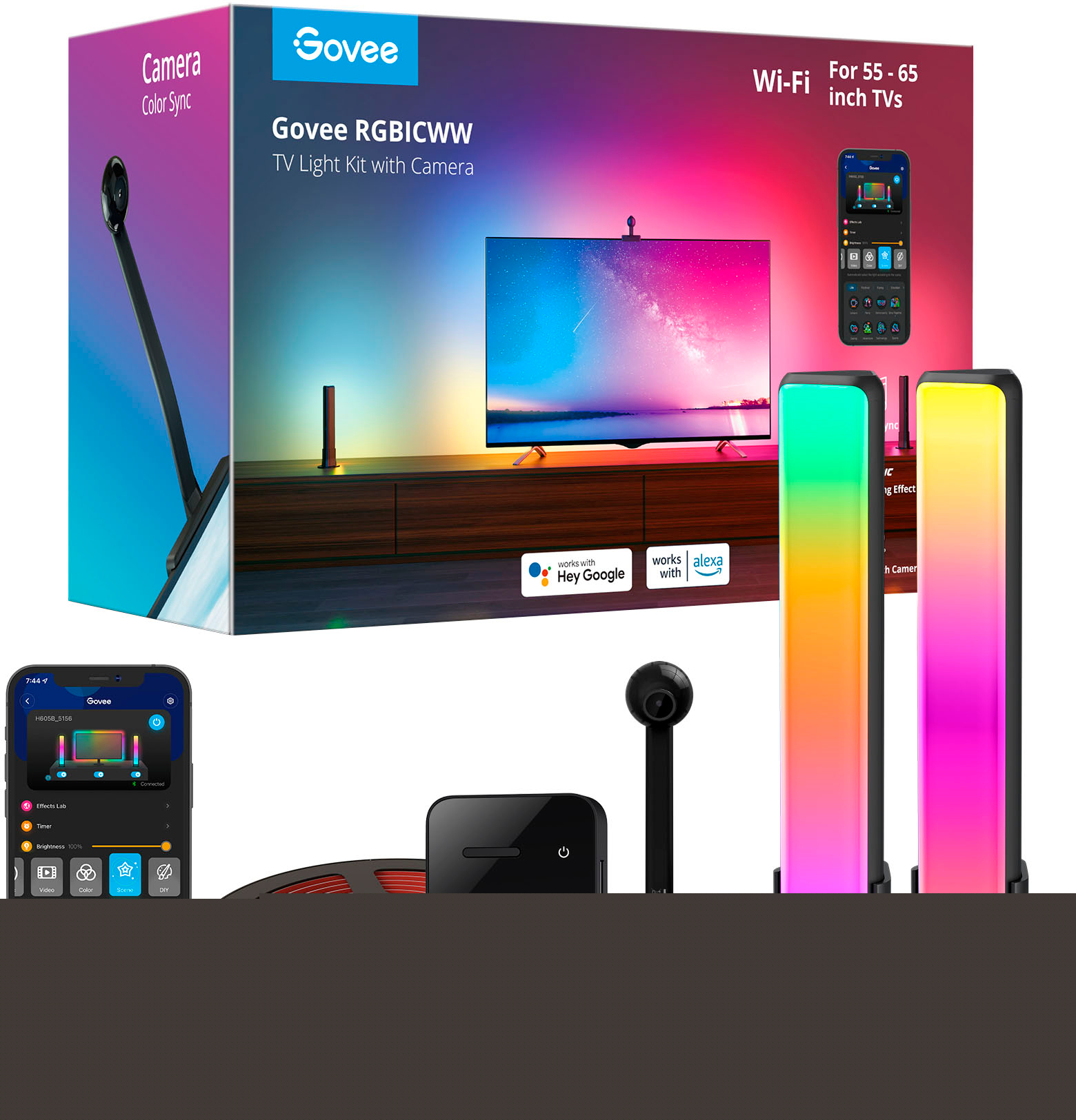 Govee Dreamview TV Backlights and Light Bar with Camera for 55