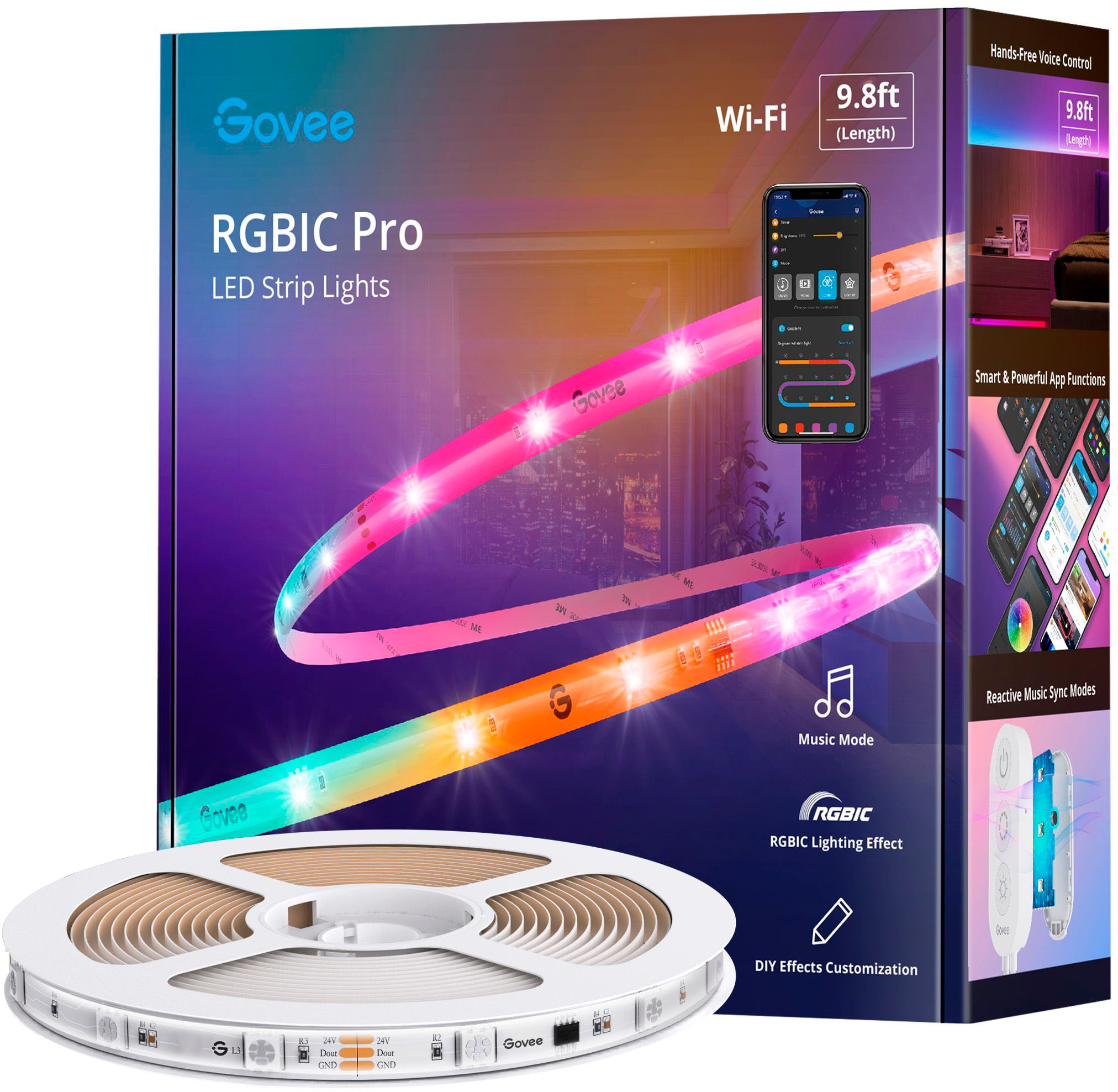 afspejle Gæsterne Centimeter Govee Wi-Fi RGBIC LED Strip Light 10 feet Multi H619ZAD1 - Best Buy