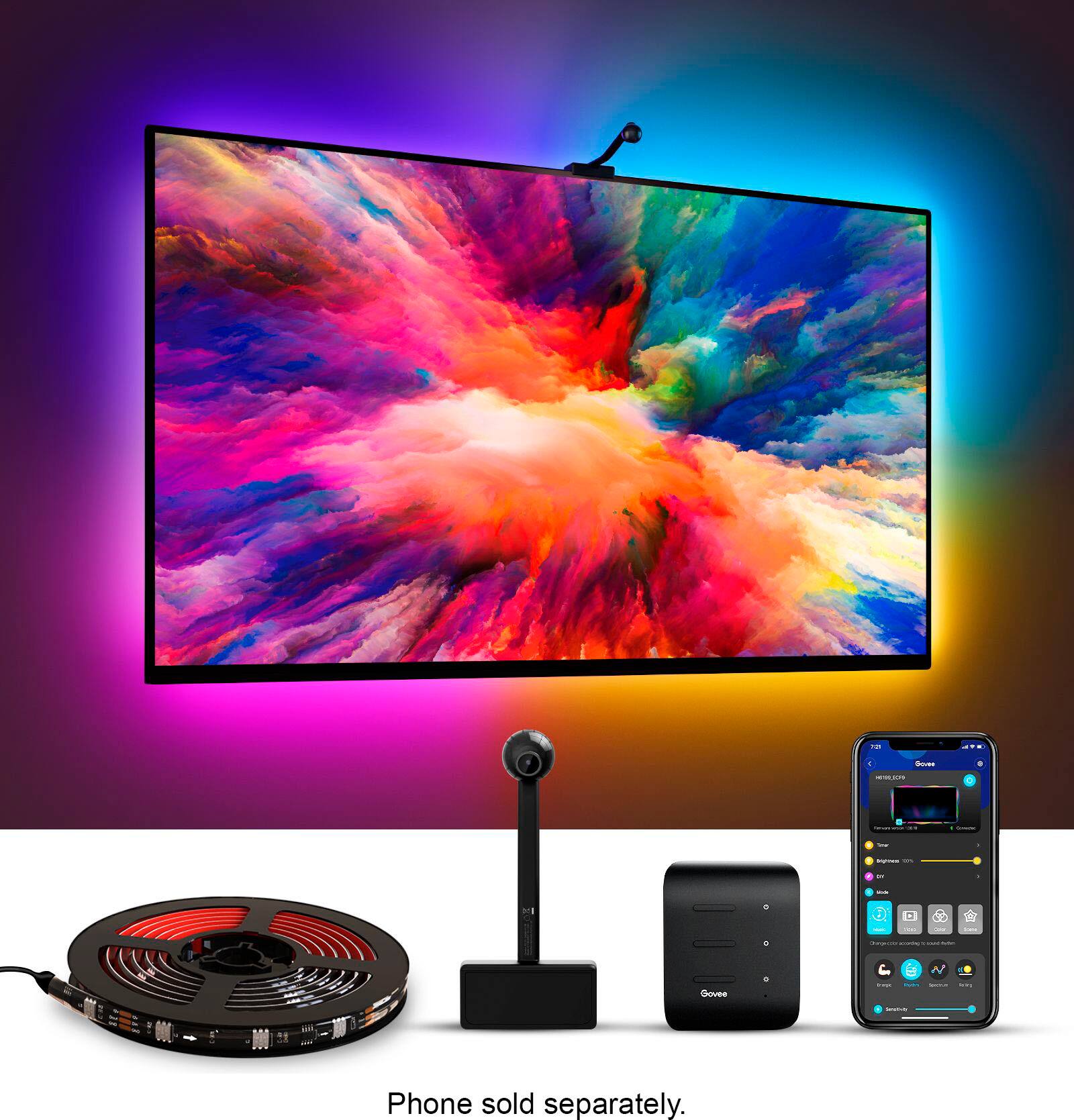 Angle. Govee - Dreamview TV Strip Lights for 75”- 85” TVs - Multi.