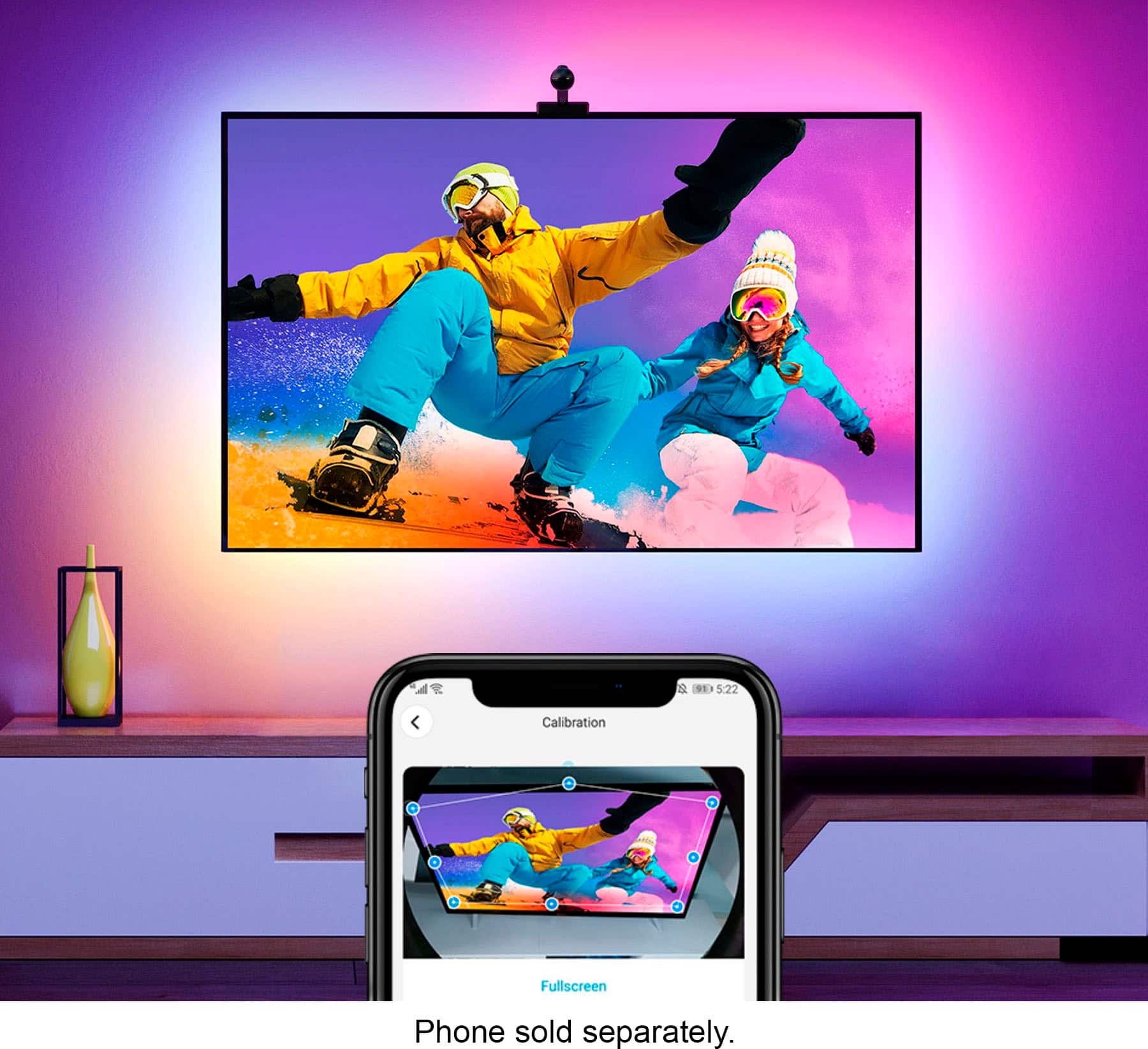 Alt View 11. Govee - Dreamview TV Strip Lights for 75”- 85” TVs - Multi.