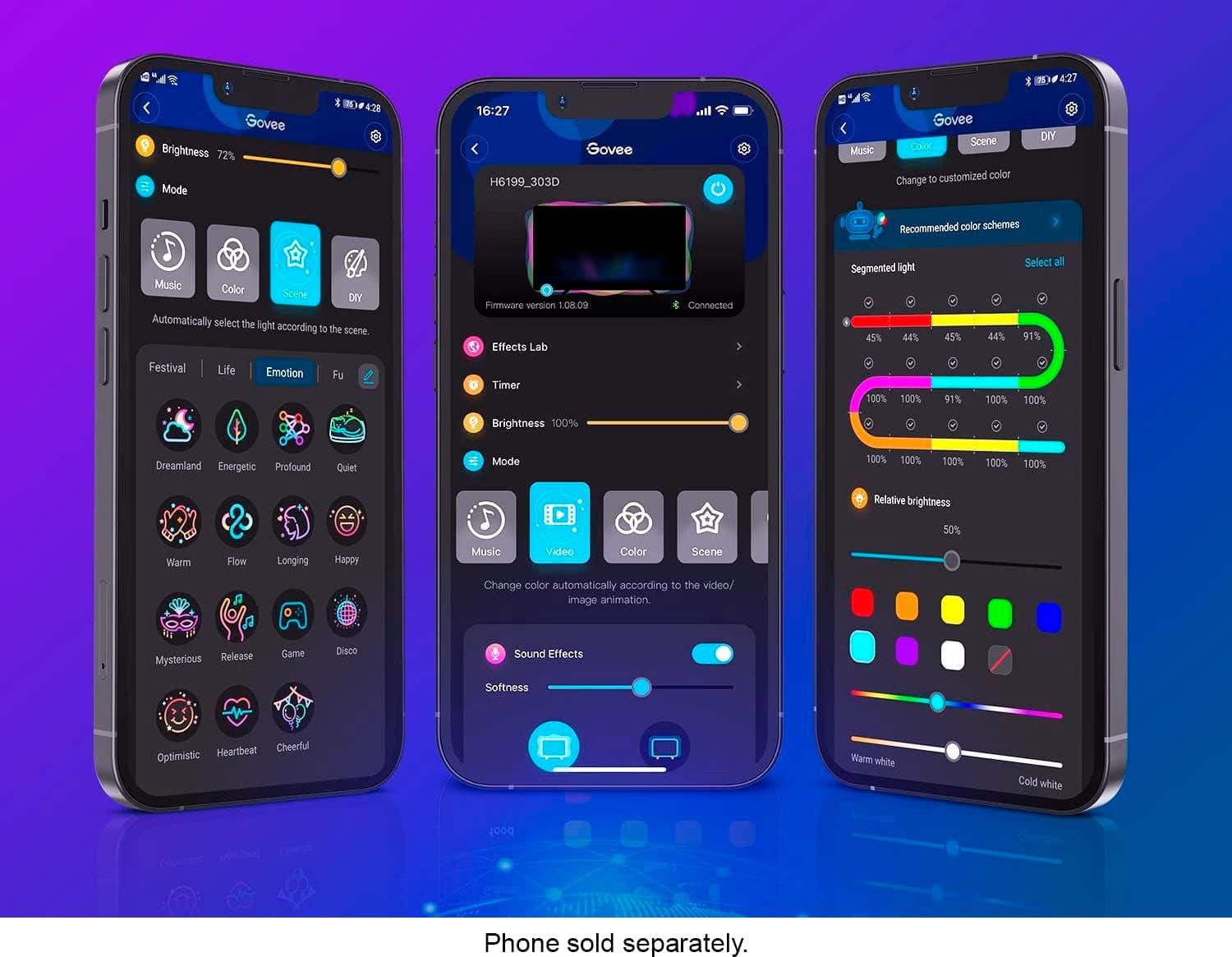 Alt View 17. Govee - Dreamview TV Strip Lights for 75”- 85” TVs - Multi.