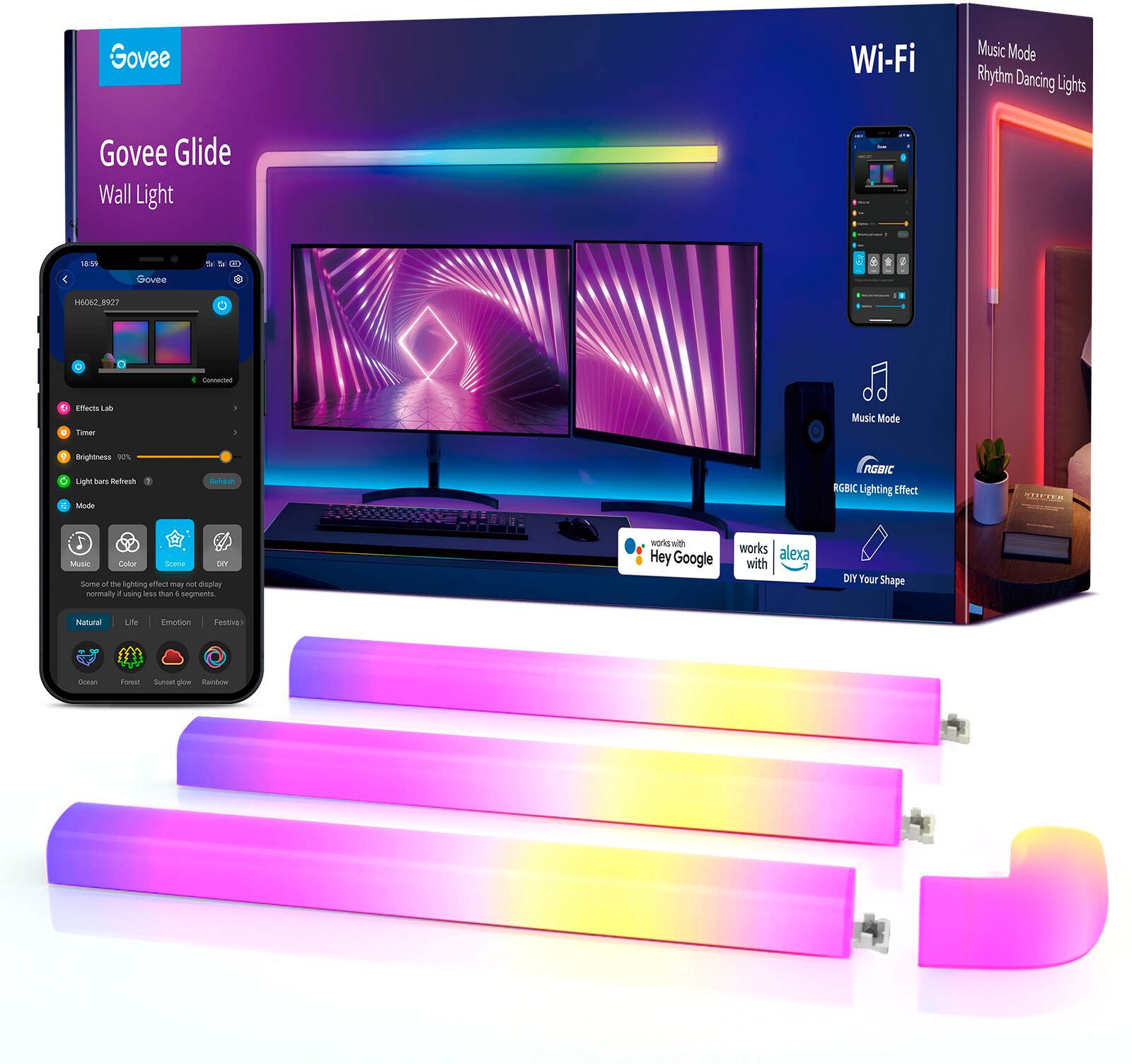 Angle. Govee - Glide Wall Light (4+1) - Multi.