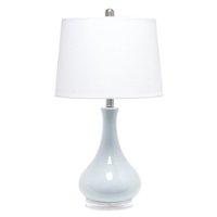Lalia Home - Droplet Table Lamp with Fabric Shade - Light blue - Front_Zoom