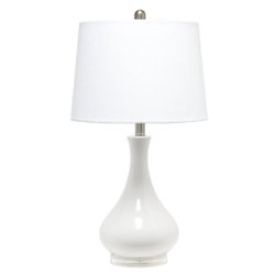 Lalia Home - Droplet Table Lamp with Fabric Shade - White - Front_Zoom